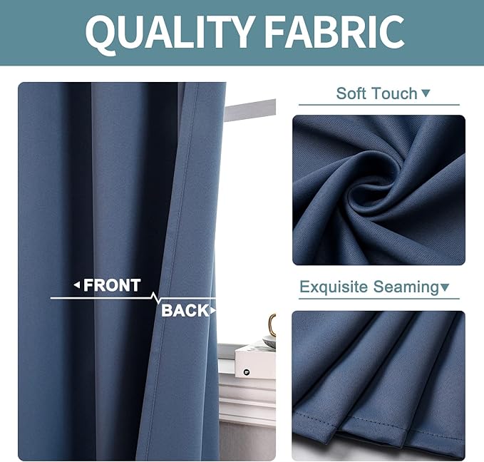 ChrisDowa Blackout Curtains 90 Inches Long 2 Panels Set - Image 3