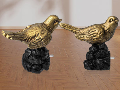 1 or 7/8 Inch Bird-Shaped Decorative Finials for Curtain Rods,Curtain Rod Ends Metal Curtain Rod Finials Ends Easy to Install Set of 2 Rod End (Gold)