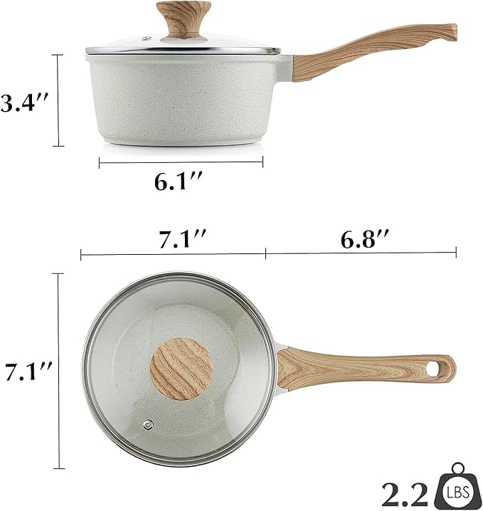 SENSARTE White Ceramic Nonstick Saucepan - Image 8