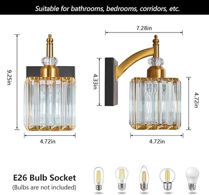 BBLLWJ Modern Wall Sconces Set of Two Black Gold Indoor Wall Mounted Room - Image 4