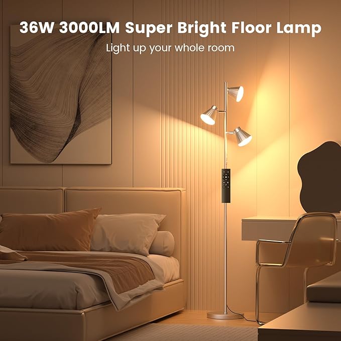 SIBRILLE 36W LED Tree Floor Lamp, Dimmable Tall Standing Lamp - Image 2