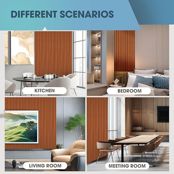 OUZUGIE WPC Acoustic Slat Wall Paneling, Living Room, TV Background, Study Room - Image 7