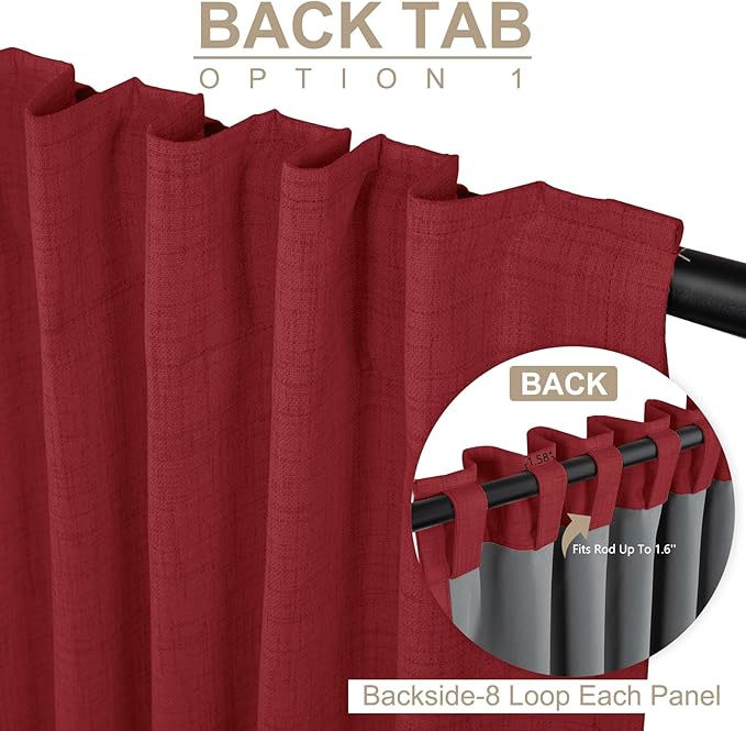 100% Blackout Shield Linen Blackout Curtains - Image 3