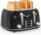 Keenstone Toaster 4 Slice, Retro Stainless Steel Wide Slot Toaster by Keenstone
