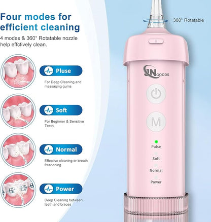JNGOODS Mini Portable Water Flosser Oral Irrigator Water Teeth Cleaner Pick - Image 3