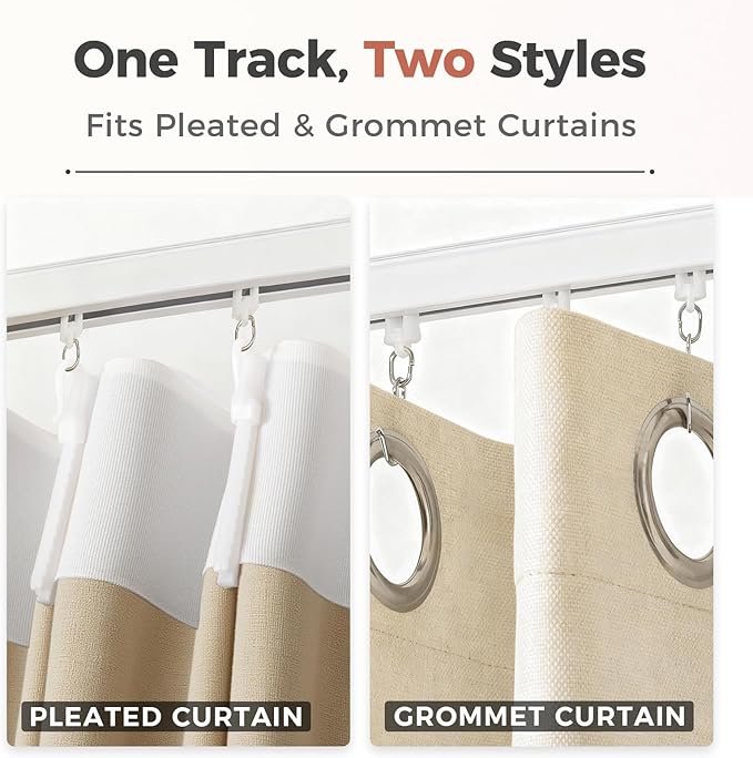 ChadMade Ceiling/Wall Mount Curtain Track Rod Set - 9ft Adjustable Length - Image 5