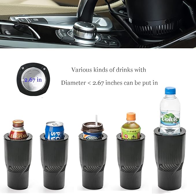 Car Cup Holder 2-in-1 Coffee Warmer Drink Cooler Smart Car Tumbler Holder Gift - Image 5