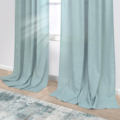 KOUFALL Baby Curtains for Nursery Boy Girl,Sheer Privacy Window Coverings,63 Inch Length,Mint Green Aqua