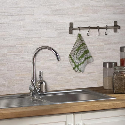 AULIGET 100-Piece Beige Slate Peel and Stick Backsplash Wall Tiles, Laundry Room - Image 4
