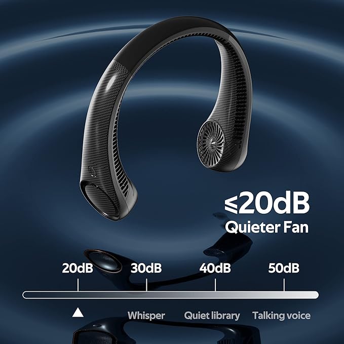 Portable Neck Fan, Hands Free Bladeless 360° Cooling Personal Fan, Wearable - Image 4