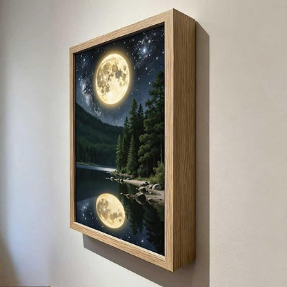 URVIP LED Glowing Photo Frame, 3D Starry-Sky Blue Moon Wall Art, 9x12 Inches - Image 4