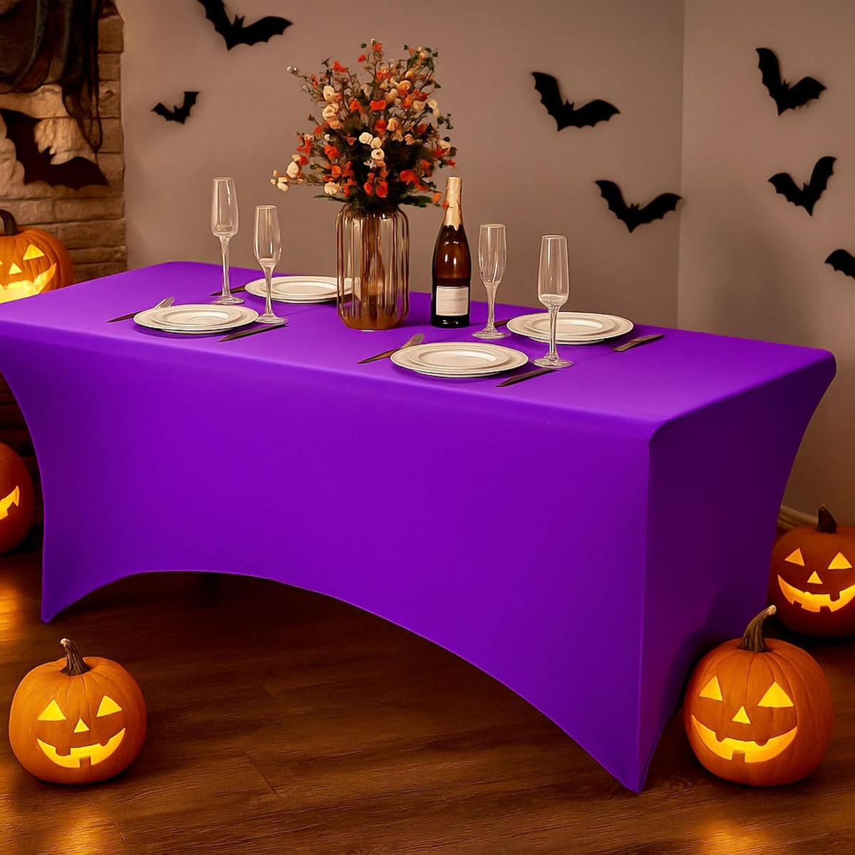 Mindsoft 3 Pack 6ft Halloween Kitchen Spandex Tablecloths