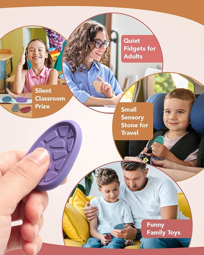 Fidget Toys Adults Sensory Stone: 24 Pack Texture Worry Stone - Image 6