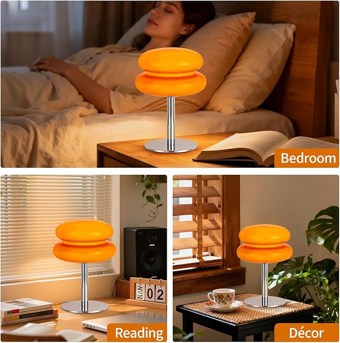 Vintage Mushroom Lamp, Dimmable Bedside Table Lamp - Image 7