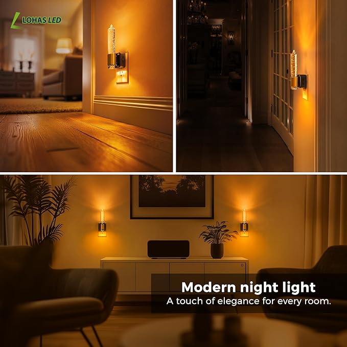 L LOHAS LED Night Light, Amber Candle Night Lights Plug into Wall, 0-100 LM - Image 6
