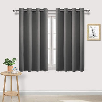 DWCN Dark Grey Curtains 54 Inches Long, Thermal Blackout Drapes by DWCN