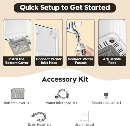 Auertech Portable Washer and Dryer Combo Set, 28 lbs Fully Automatic Washing - Image 9