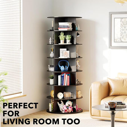 SpaceAid 7 Tier Rotating Shoe Rack Tower, Spinning Shoe Display Lazy Susan - Image 6