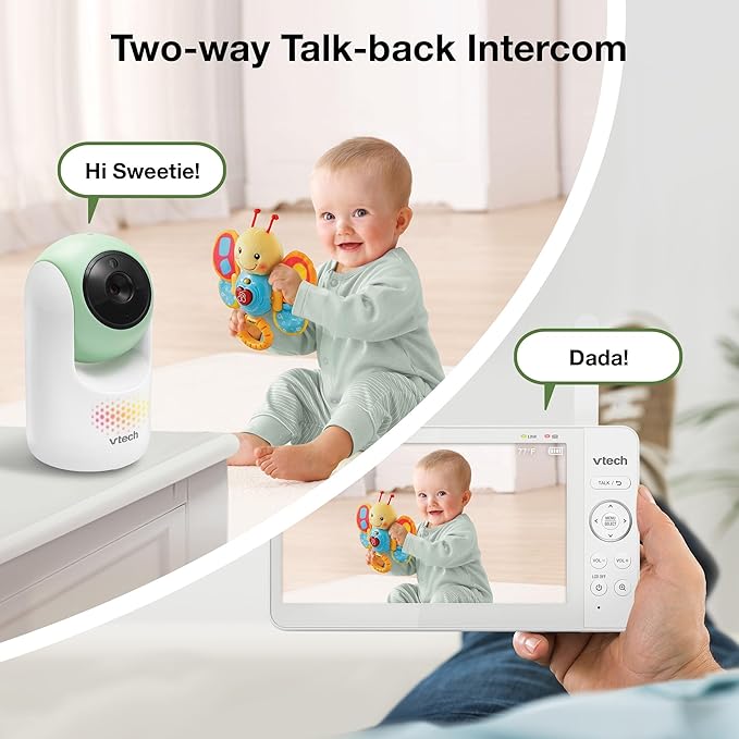 VTech Video Baby Monitor with 7" Color LCD Screen, Rechargeable Battery - Image 7