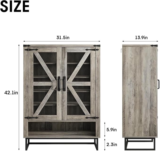 Maupvit 42.1" Farmhouse Shoe Cabinet - Image 2