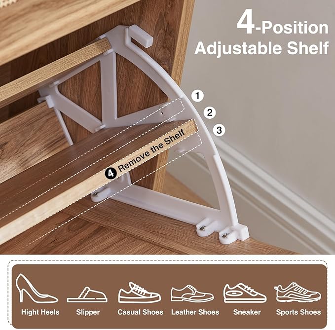 Shoe Storage Cabinet, Boho Shoe Organizer - Image 4