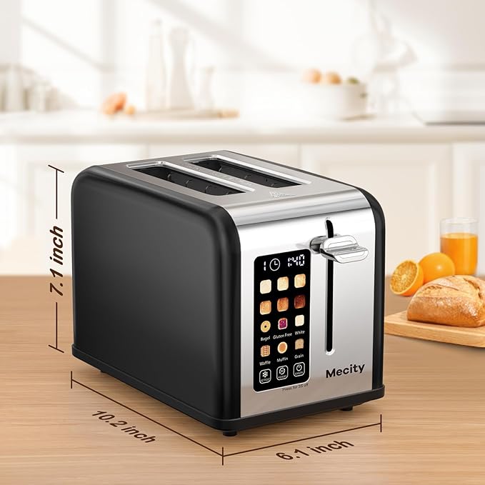 Mecity 2 Slice Touch Screen Toaster, 1.5" Wide Slot, Stainless Steel Smart - Image 8