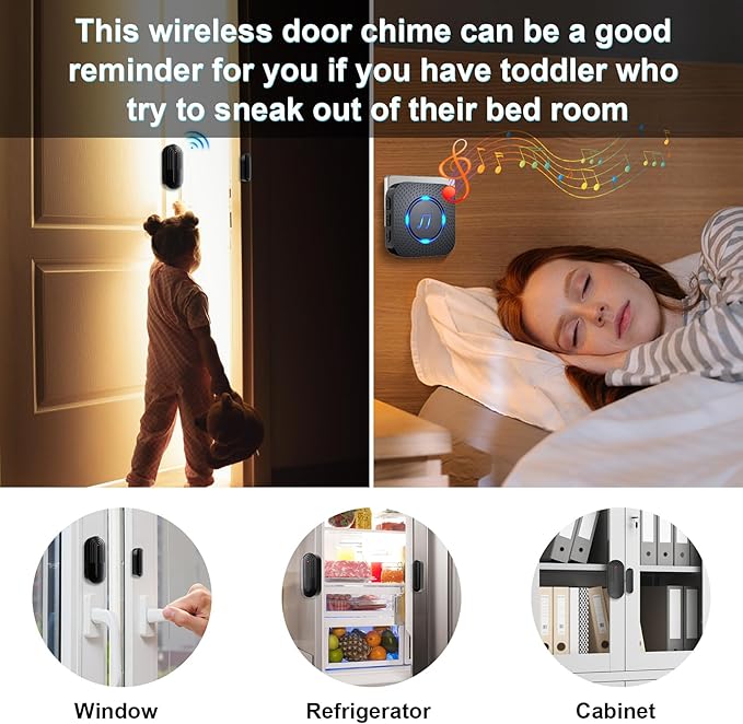 SanJie Door Sensor Chime When Door Opens, Door Entry Chime - Image 3