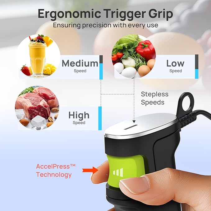 Consciot 4 in 1 Immersion Hand Blender Max 1100W, Corded Stick Emulsifier - Image 3