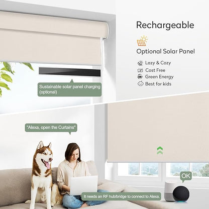 Zshine Motorized Blackout Window Blinds Customize Width Remote Control Wireless - Image 3
