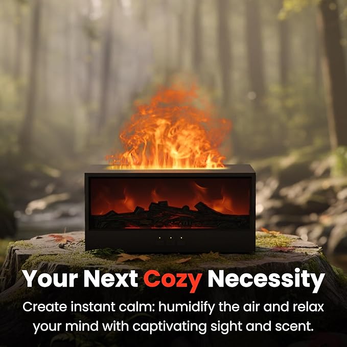 Fireplace Flame Diffuser Air Humidifier, Essential Oil Diffuser - Image 7