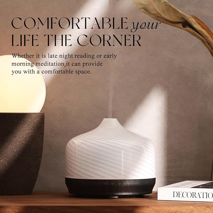 Porseme 500ml Glass Essential Oil Diffuser Aromatherapy Ultrasonic Cool Mist - Image 7