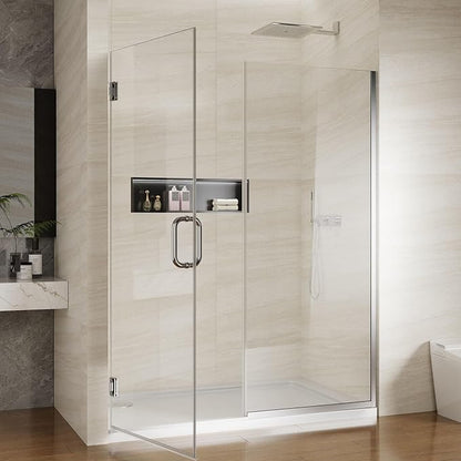 Pivot Swing Shower Door, Adjustable Width 58.9-60" W x 74" H Semi-Frameless - Image 2