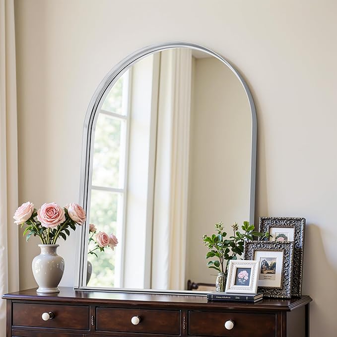 Arched Mirror 26"x38", Bathroom Mirror, Wall Mounted Vanity Mirror - Image 9