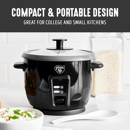 GreenLife Rice Cooker with Removable PFAS-Free Ceramic Nonstick Pot, 3-Cups - Image 7