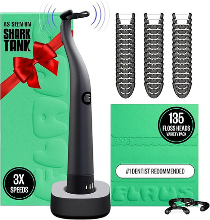 FLAUS Electric Flosser 3 Speeds + 135 Refill Heads Variety Pack Water Flosser by FLAUS