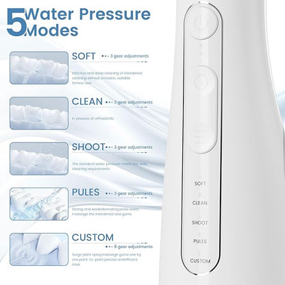 Water Flosser for Teeth with Detachable Washable Tank, 5 Modes Rechargeable - Image 3