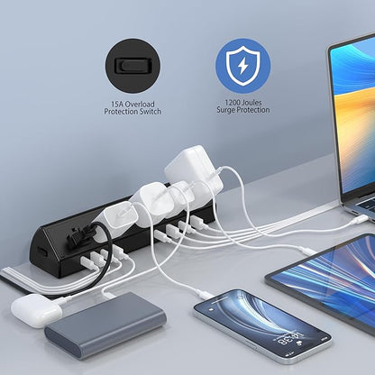 Jgstkcity Desk Clamp Power Strip, 45W Fast Charging Station, 4 USB-C, 4 USB-A - Image 4