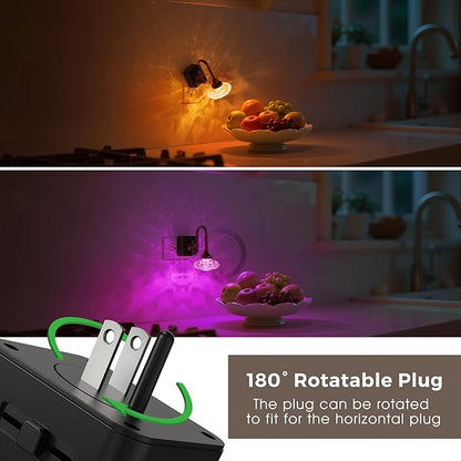 L LOHAS LED Night Lights Plug into Wall, 2 Pack 10-Color Changing RGB Floral - Image 6