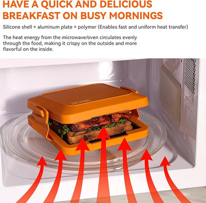 Microwave Toastie Sandwich Maker, Nonstick Plate Panini Maker, Versatile - Image 2