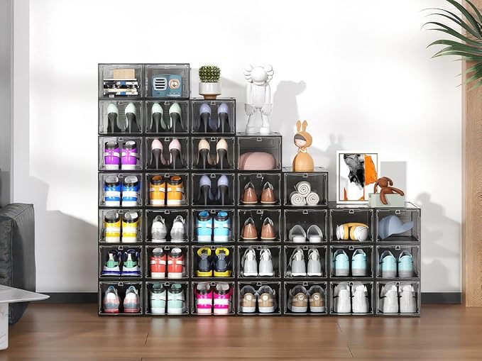12 Pack Hard Sturdy Thickened Rigid XX Large Shoe Storage Organizer - Image 7