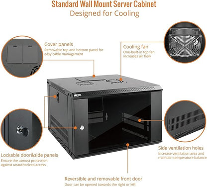 Tecmojo 6U Wall Mount Server Cabinet IT Network Rack Enclosure Lockable Door - Image 3