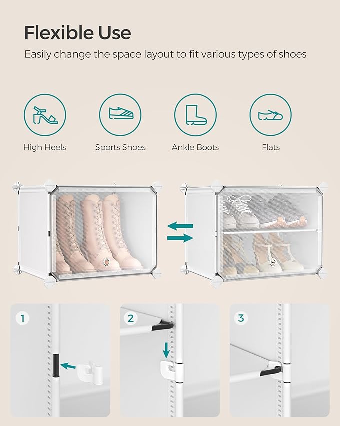 SONGMICS Shoe Rack Organizer, 4-Tier Shoe Storage Cabinet - Image 7