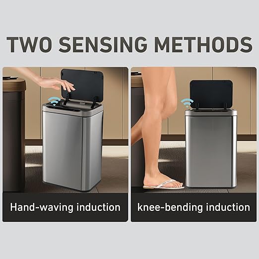 ELPHECO Stainless Steel Office Trash Can Motion Sensor Garbage Can Touchless - Image 6