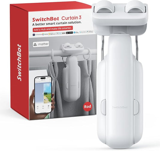 SwitchBot 2025 Automatic Curtain Opener 3 Rod-Bluetooth Remote Control by SwitchBot