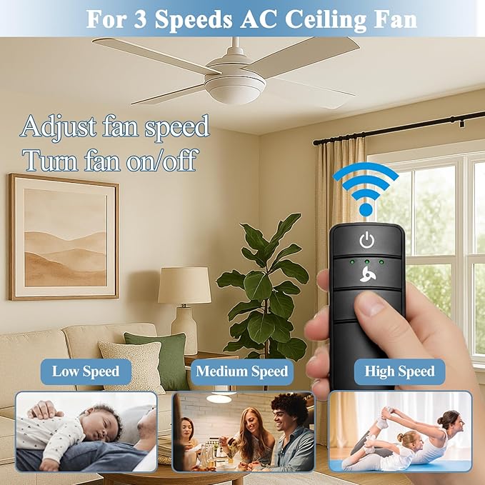 3 Speeds Ceiling Fan Remote Control - Image 5