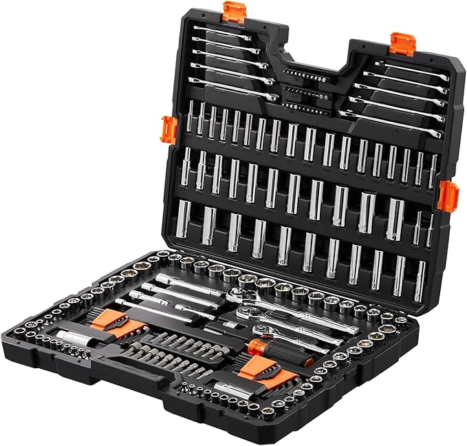 VEVOR Mechanics Tool Set, 1/4" 3/8" 1/2" Drive Deep and Standard Sockets - Image 8