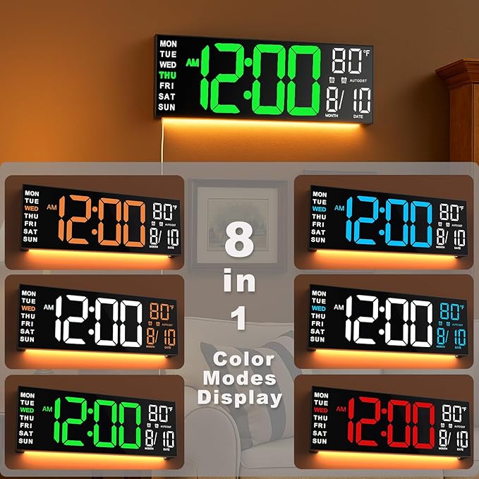 TrophyRak 16" Large Digital Wall Mount Clock, Count Down Timer, Big LED - Image 3