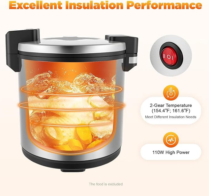 Commercial Rice Warmer, 6 Gal Stainless Steel Electric Rice Warmers - Image 5