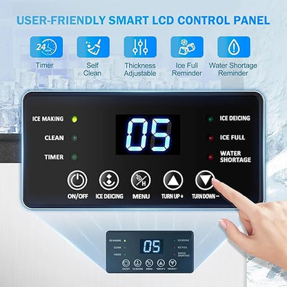 Commercial Ice Maker Machine 140Lbs/24H, 45 Ice Cubes in 4-15 Mins, 35Lbs Ice - Image 2