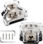 NuIth 2PCS 3 Way Zine-Alloy Power Distribution Block, 0/2/4 Gauge in 4/8 Gauge by NuIthAutoAccessories